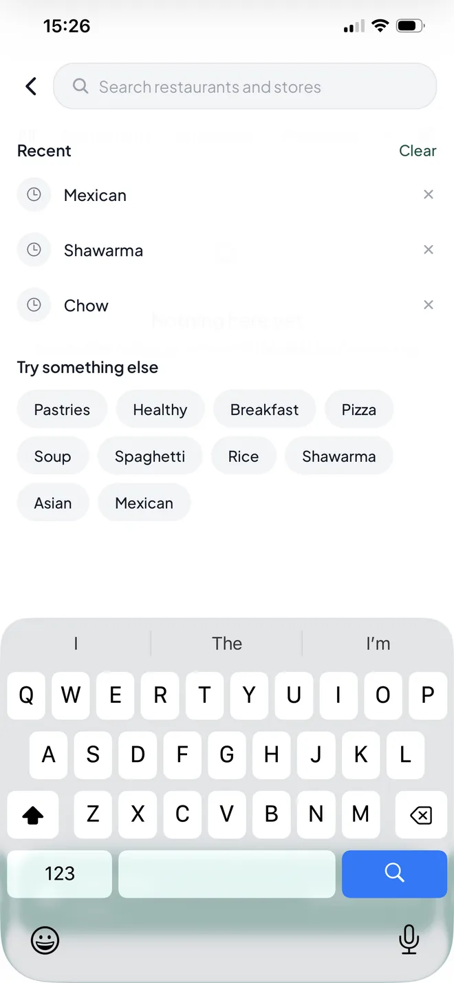 FastChow search screen