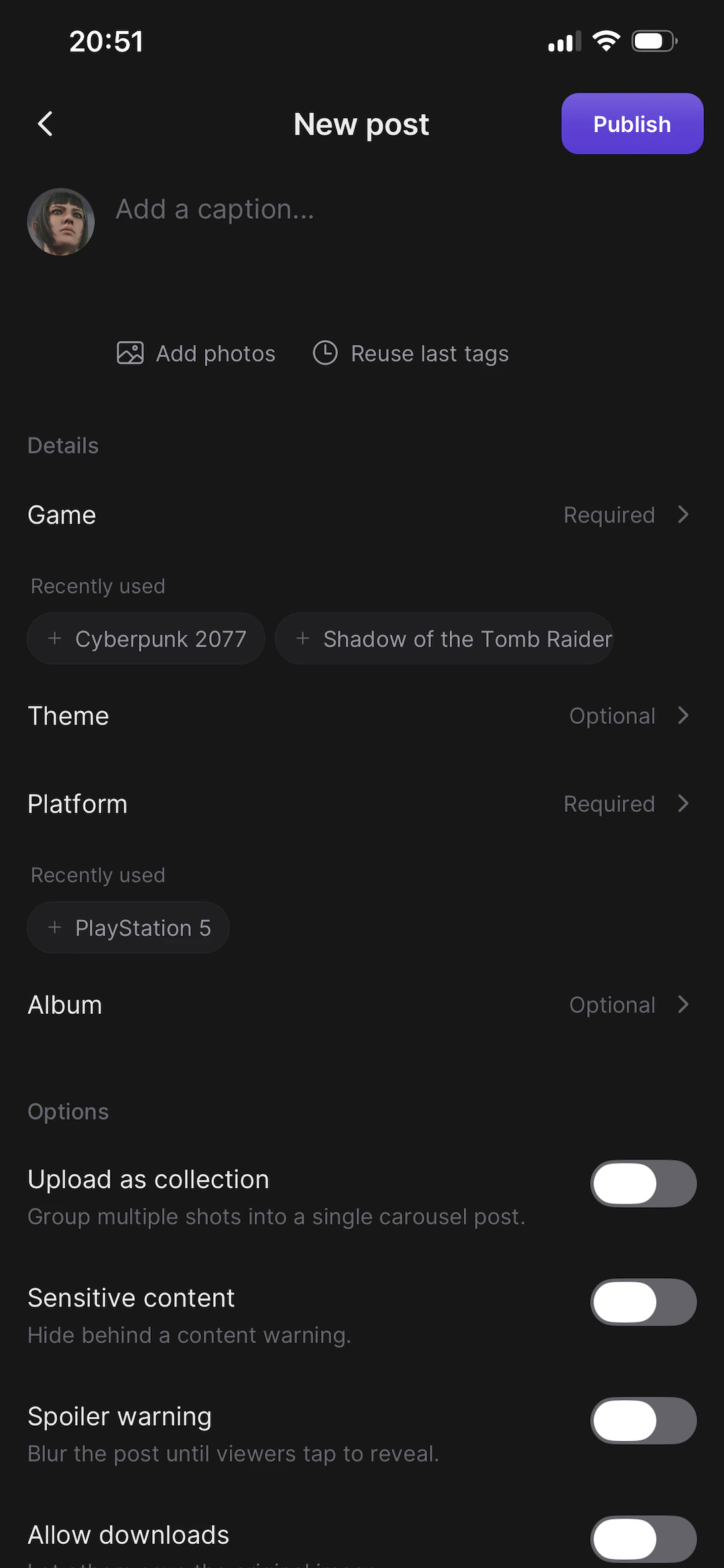 Picashot, the new post screen