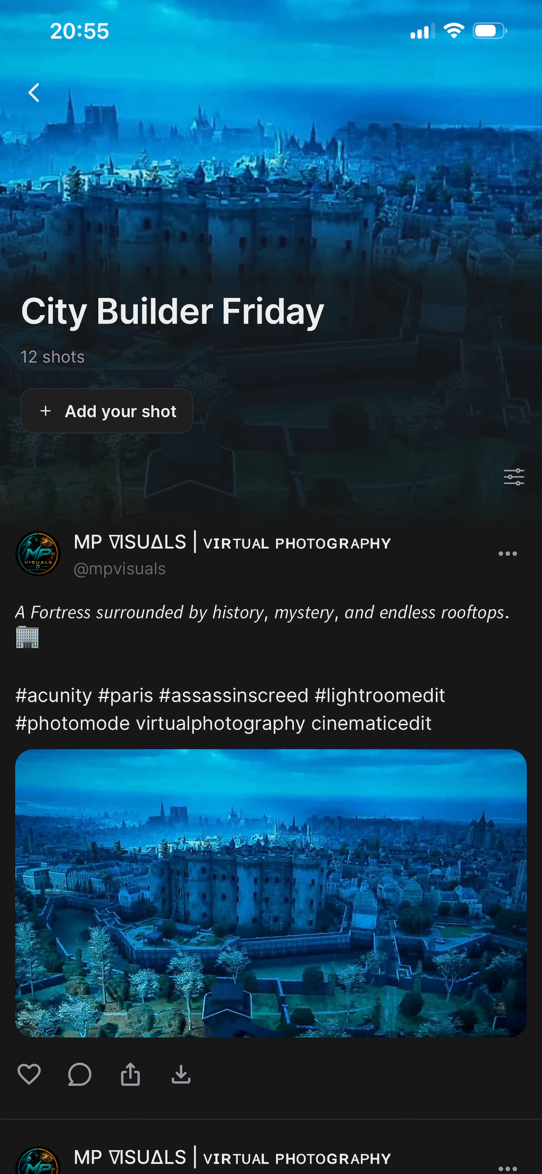 Picashot, the inside a theme screen