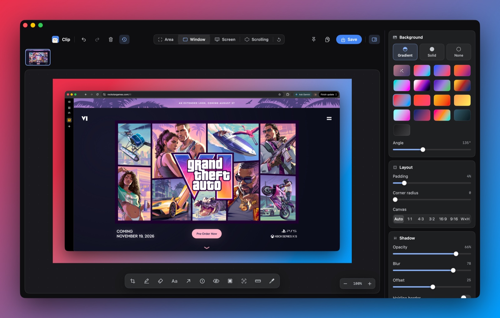 Clip, a mac app for nicer screenshots and recordings