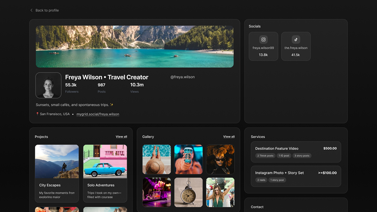 MyGrid, one link for everything a creator posts