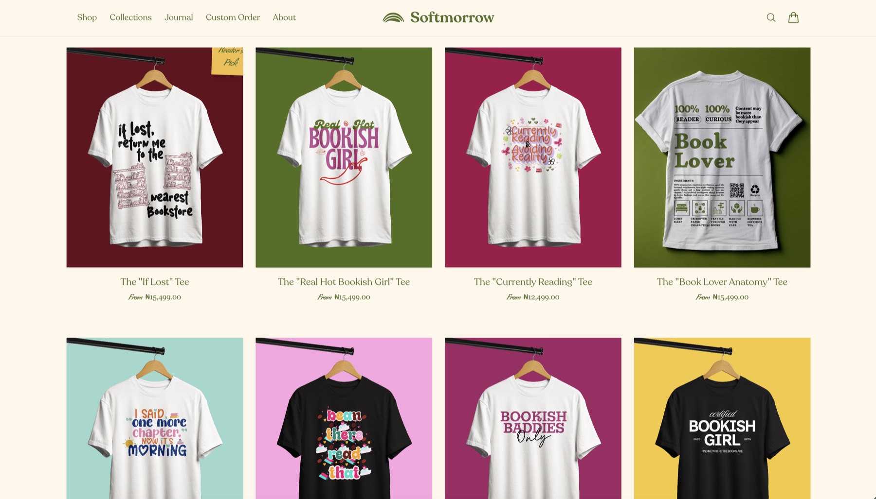 Softmorrow, made-to-order clothing for book lovers
